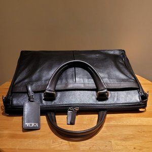 TUMI Easton Slim Zip Top Briefcase, Hickory Brown Leather
